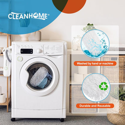 CLEANHOME Microfiber Mop Pads 4 Pieces for Floor Cleaning,Fit CLEANHOME Dust Mop: B09PBPGSJ3, Chenille Microfiber Replacement Pads