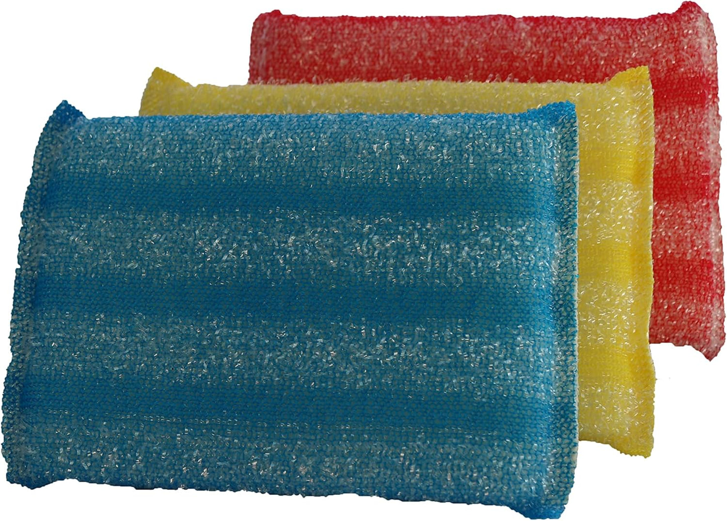 Kitchen Sponge Scrubber, Heavy Duty, Hand Friendly Scouring Sponge for Sink, Pot, Dish Washing Scrubber Non-Scratch, Kosher Sponge, by Superio (Silver-Gold)