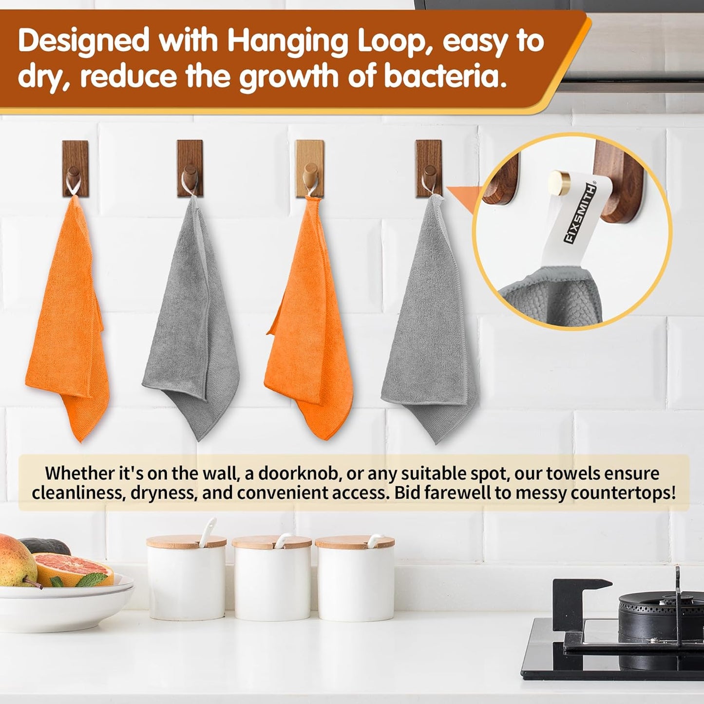 FIXSMITH Microfiber Cleaning Cloth - Pack of 8, Size: 12 x 16 in, Multi-Functional Cleaning Towels, Highly Absorbent Cleaning Rags, Lint-Free, Streak-Free Cleaning Cloths for Car Kitchen Home