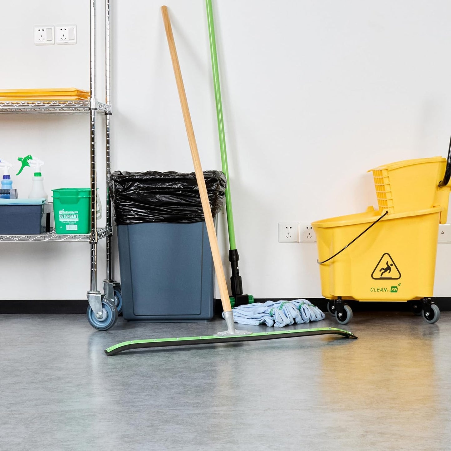 Restaurantware-SQUEEGEE ONLY: Clean Tek Professional 29.92 Inch Floor Squeegee, 1 Broom With Double Rubber Blade - Handle Sold Separately, Heavy-Duty, Steel Wiper For Concrete Floor
