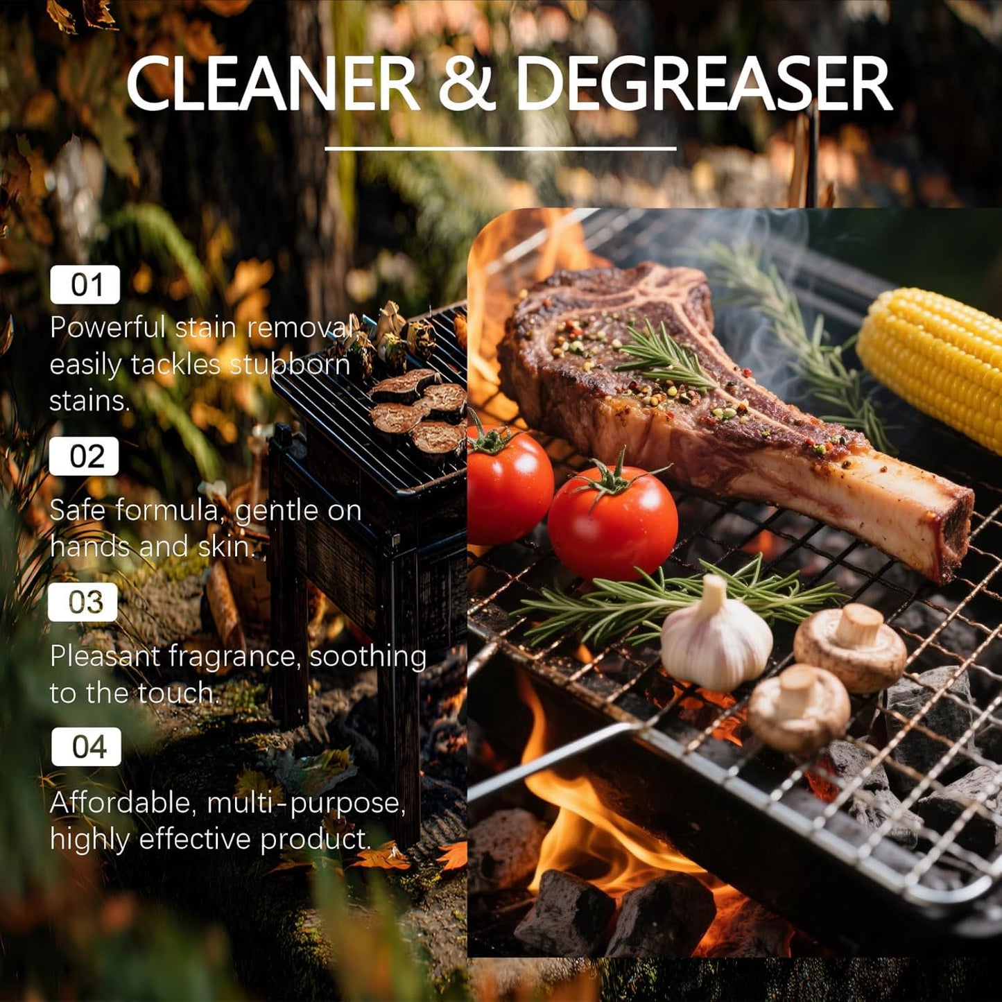 Fast-Acting Heavy-Duty Grill Degreaser Spray, Grill Degreaser for Outdoor Grills, 120 ML Heavy Duty BBQ Grills Cleaner Spray for Grills Grates Burners Drip Trays (2 Bottle)