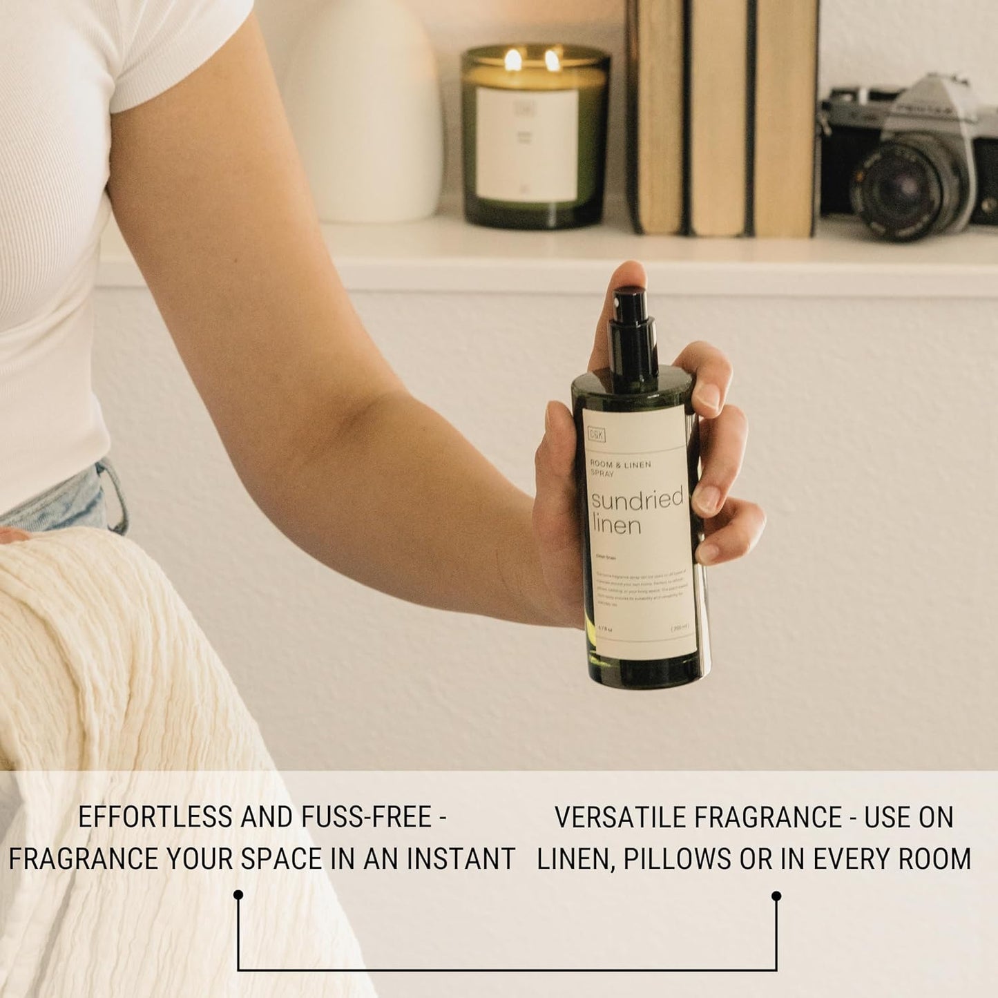 Craft & Kin Santal Woods Room Spray for Bedding, 6.76 oz, Pillow Spray, Long-Lasting Room Freshener, Soothing Aroma Mist for Home & Washroom