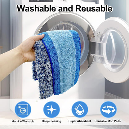8 Pack Microfiber Cleaning Pad for Bona Mop Hardwood & Hard Surface Floors Dry and Wet Floor Cleaning - Includes 4 Microfiber Cleaning Pad, 2 Deep Clean Pads and 2 Dusting Pad - Dual Zone Cleaning