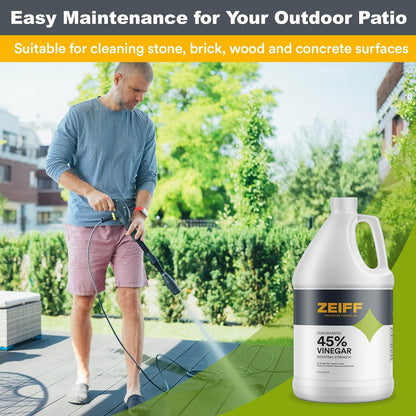 Zeiff 75% Pure Concentrated Vinegar - Technical Grade Acetic Acid Solution for Home and Outdoor Use - Cleaning Vinegar for Home & Laundry - 32 Oz, 2 Pack