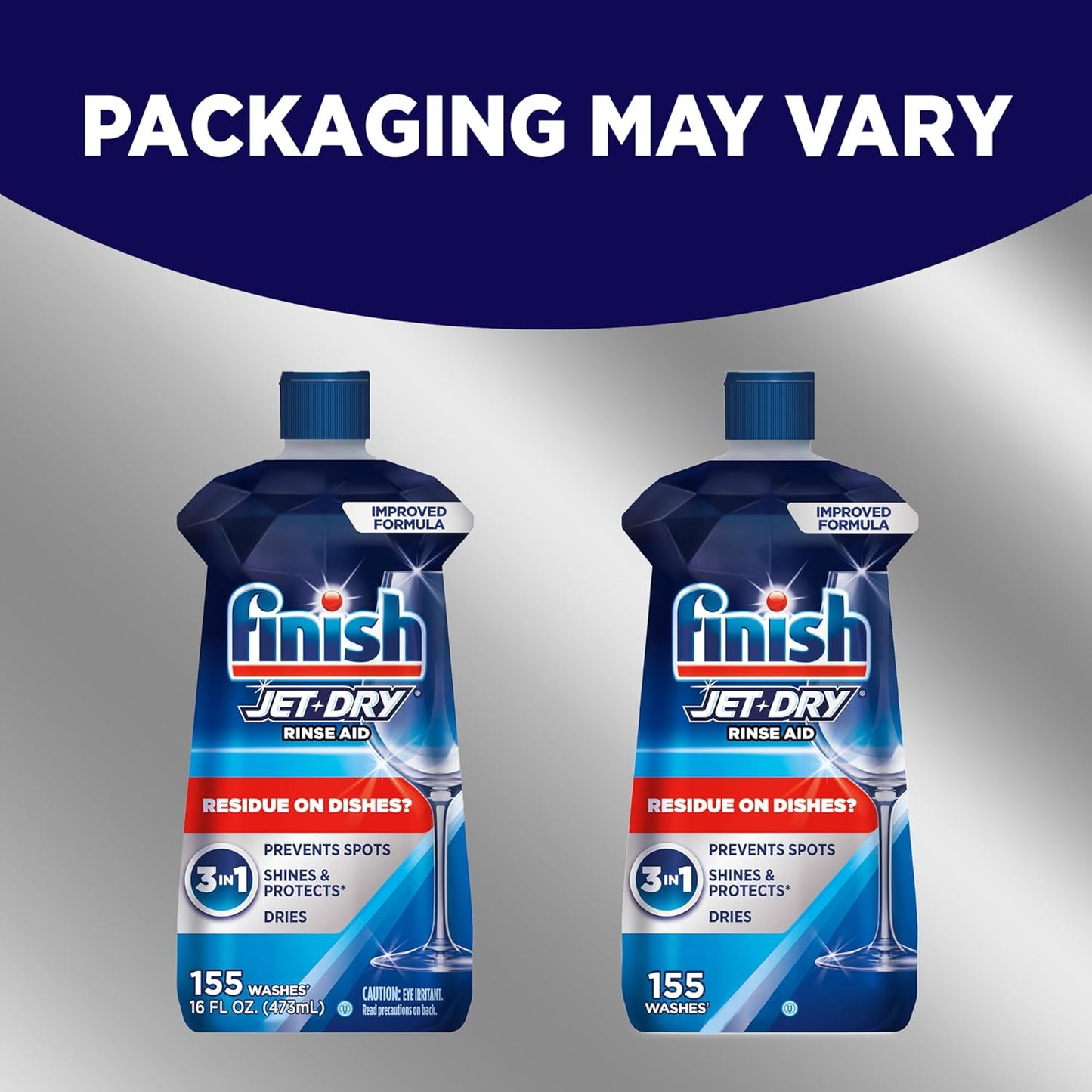 Finish Jet-Dry Dishwasher Rinse Aid, Compatible with Dishwasher Detergent, Prevents Spots & Residues, Dries, Shine & Protects, 32 oz, 315 washes