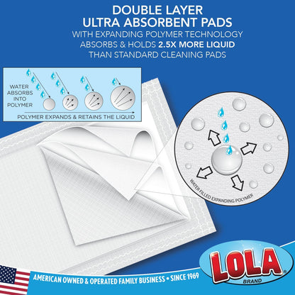 LOLA Dry Sweeping Cloth Refill Pads, 32 Pack, Unscented, Compatible with Swiffer Floor Mop, Comparable to Swiffer Refills, 11" x 8.13"