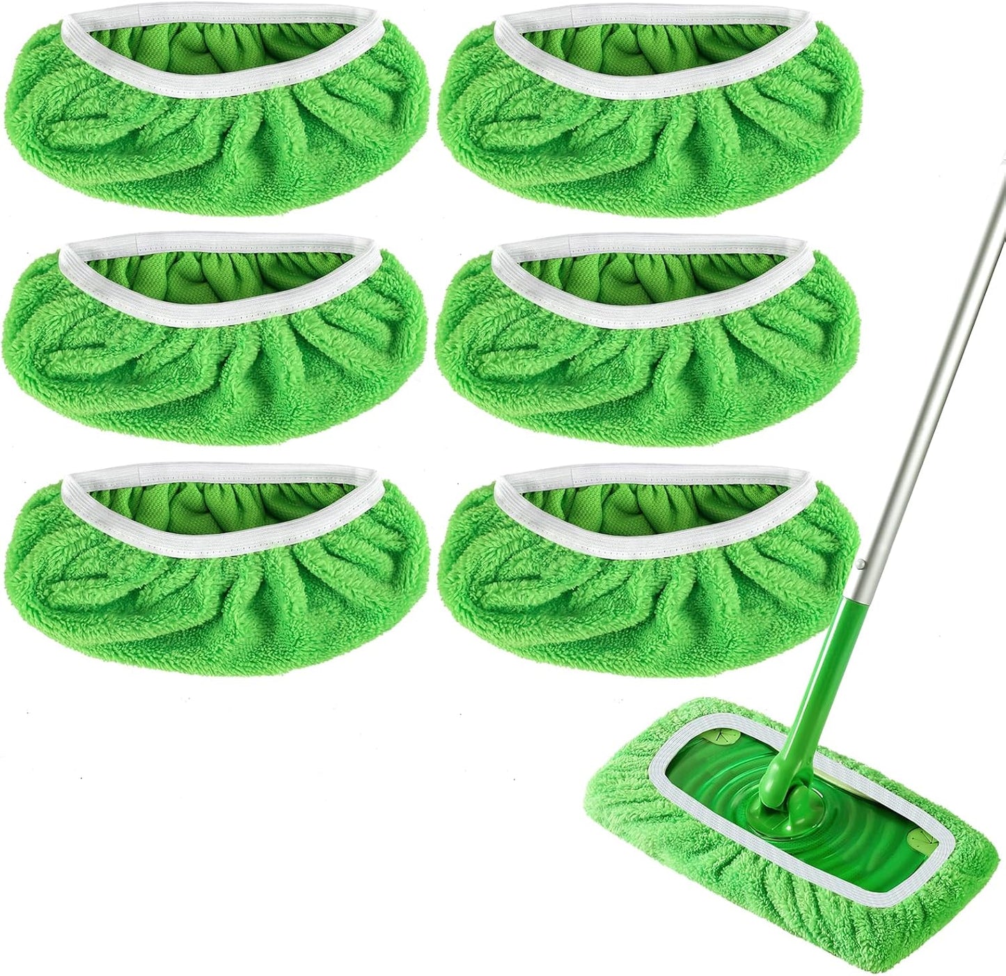 Reusable Microfiber Mop Pads for Swiffer Sweeper Mop - Dry Sweeping Cloths & Wet Mopping Cloths for Household Cleaning - Washable Wet Pads for Mopping Floors - 4 Pack (Mop is not Included)