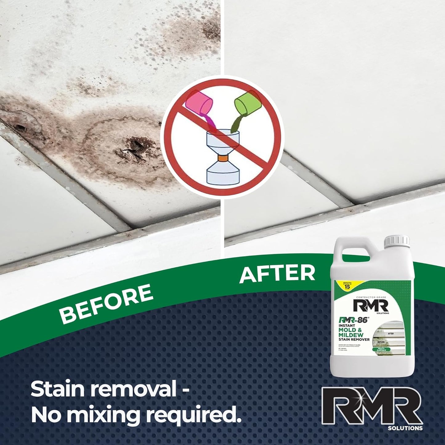 RMR-86 Instant Mold and Mildew Stain Remover Spray - Scrub Free Formula, 32 Fl Oz