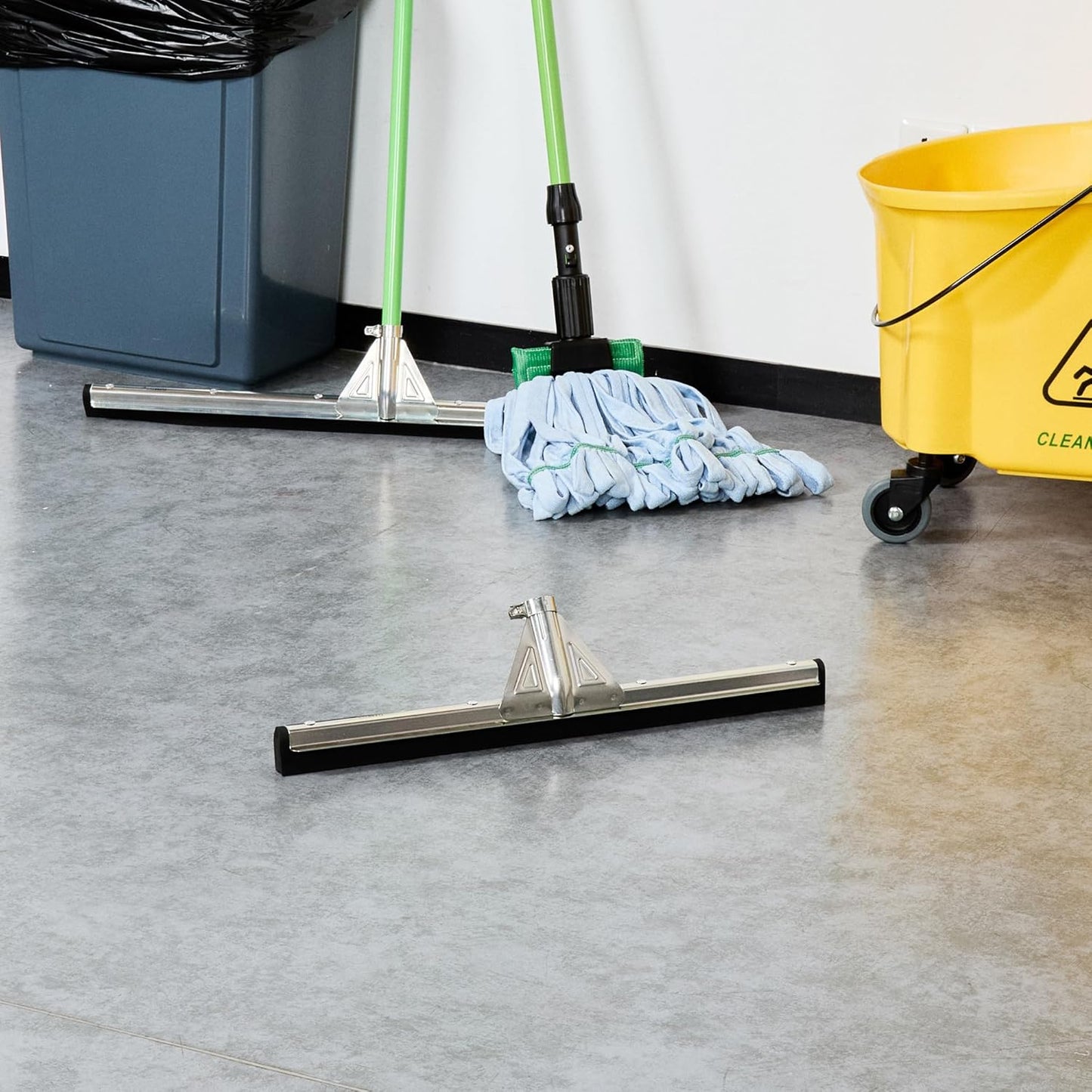 Restaurantware-SQUEEGEE ONLY: Clean Tek Professional 29.92 Inch Floor Squeegee, 1 Broom With Double Rubber Blade - Handle Sold Separately, Heavy-Duty, Steel Wiper For Concrete Floor