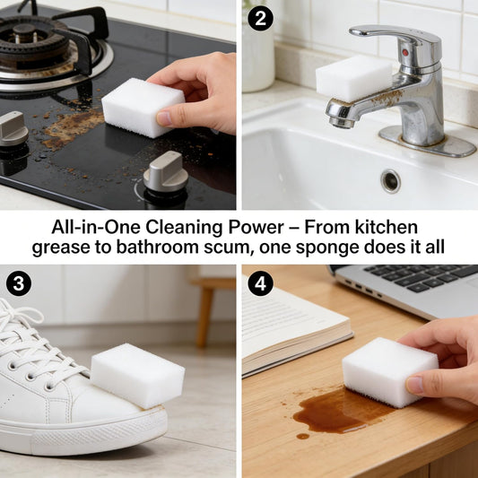 20 Pack Magic Cleaning Sponge Eraser Pads, Heavy Duty Melamine Foam for Kitchen Bathroom Walls, Multi-Purpose Scrub Sponge Remove Stains & Scuff Marks, No Chemical, Easy to Use & Reusable