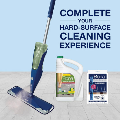 Bona Multi-Surface Floor Cleaner Spray - 32 fl oz - Lemon Mint Scent - Refillable - Residue-Free Floor Cleaning Solution for Stone, Tile, Laminate, and Vinyl Floors