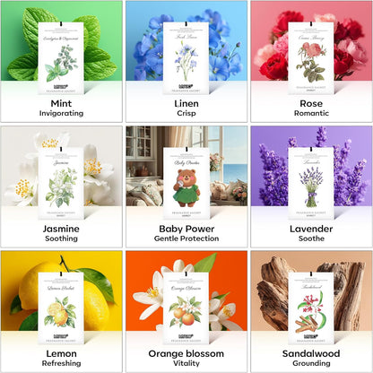 MYARO 12 Pack Fresh Linen Scented Sachets for Drawer, Closet & Car Air Freshener Bags | Odor Eliminator & Fabric Refresher | Crisp, Clean Home Fragrance Gift Set