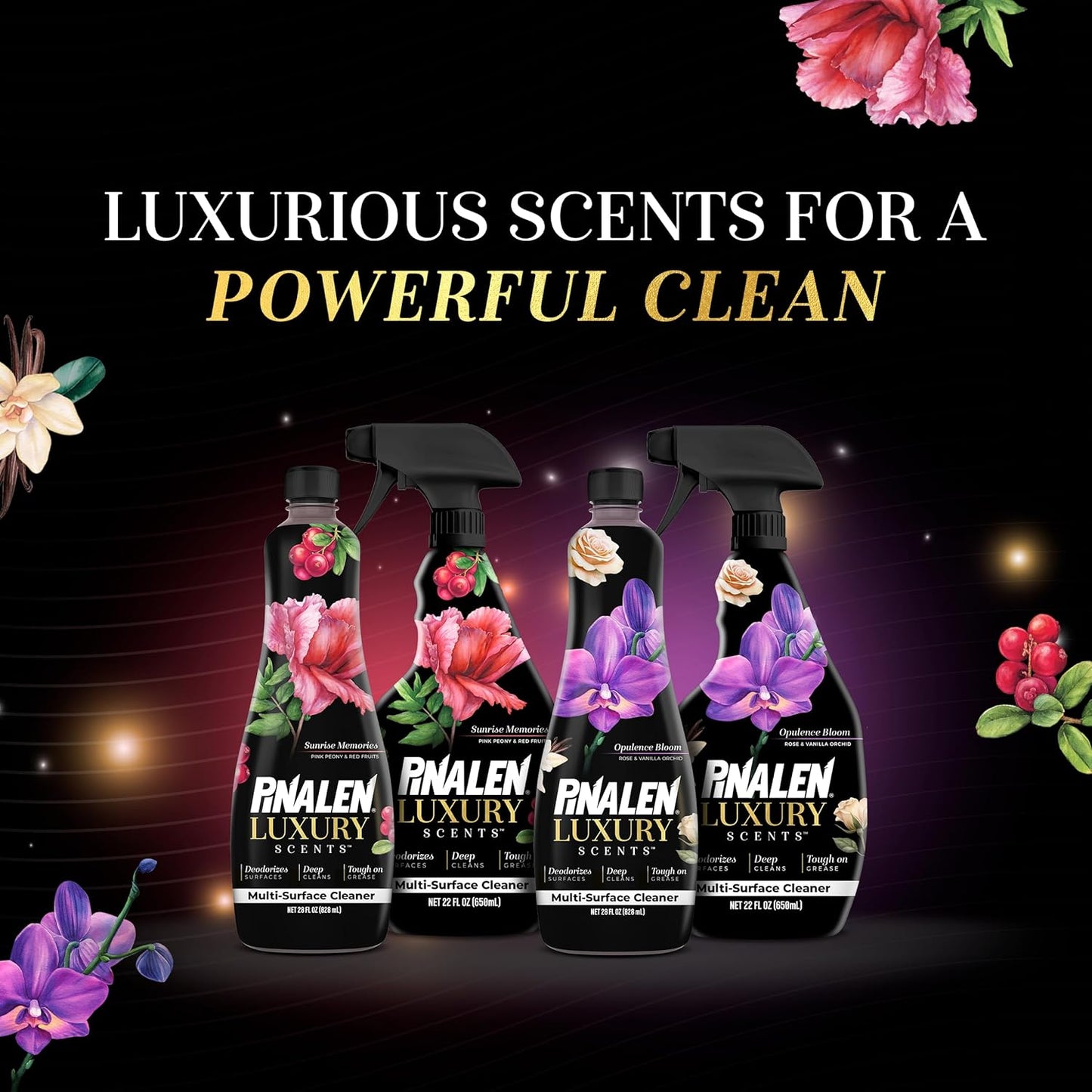 PINALEN Luxury Scent Multipurpose Cleaning Spray - Opulence Bloom - 22 fl oz - All Purpose Cleaner for Kitchen, Bathroom & Surfaces