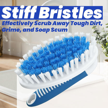 2 Pack Scrub Brushes, Cleaning Brush with Stiff Bristles, Handheld Scrubber for Bathroom, Shower, Tile, Carpet, Bathtub & Floor