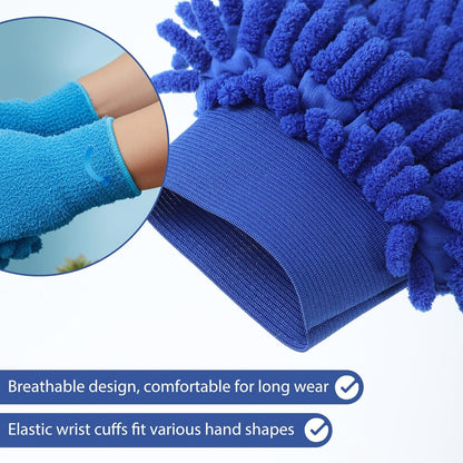 6 Pcs Microfiber Dusting Gloves, Plant Gloves Dusting Reusable Washable Plant Cleaning Glove for Plants, Cars, Blinds, Windows