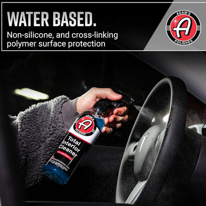 Adam's Polishes Total Interior Cleaner & Protectant, Quick Detailer & SiO2 Protection, Ceramic Infused, Anti-Static, OEM Finish, For Leather, Vinyl, Plastics, Glass & More