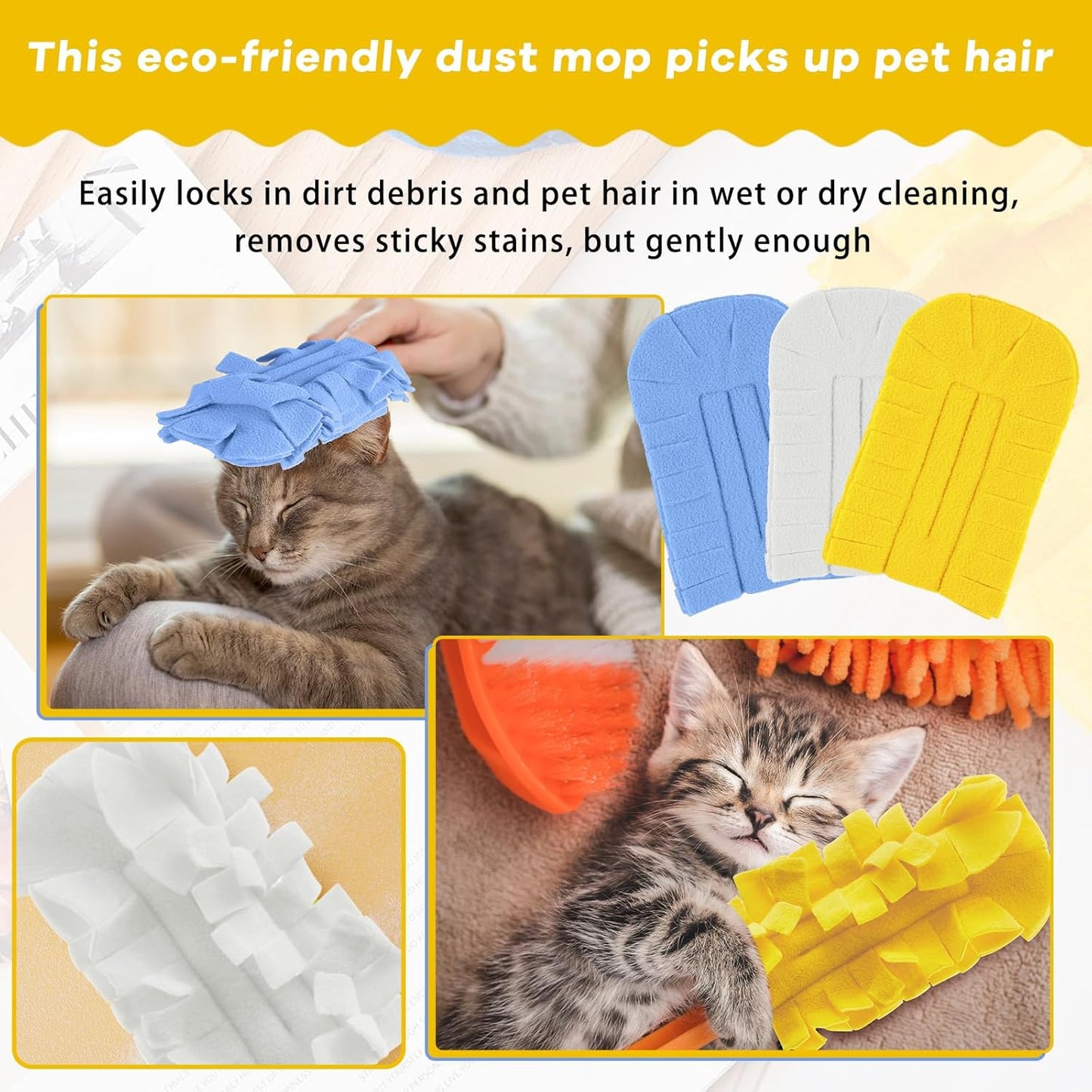 Zubebe 12 Pcs Duster Refill Reusable Fleece Duster Refills Feather Flat Dusters Multi Surface Washable Cleaning Pads Tools for Home, Blinds, Car, Pet, Furniture, Fans (Dark Color)