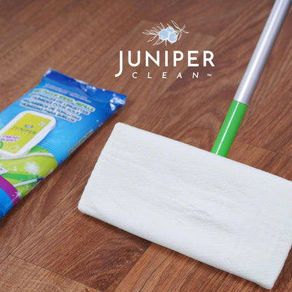 Juniper CLEAN Wet Floor Wipes, Multi Surface Floor Cleaner Wet Mop Pads Fit Swiffer Sweeper Mop, Fresh Scent & Plant-Based Textured Cloth Trap Absorb Dirt, 20 Count (Pack of 12)