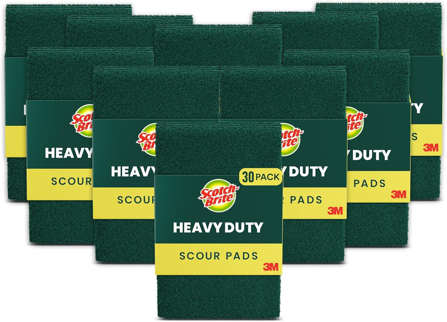 Scotch-Brite Heavy Duty Scouring Pad, Dish Scrubber for Kitchen + Outdoor, 8 Scrub Pads for Uncoated Pots and Pans, Cast Iron Cooktops, Grill Grates, Oven Racks, & BBQ, Durable, Long-Lasting