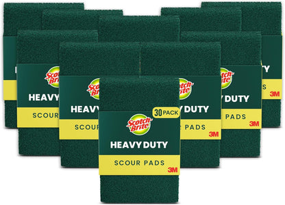 Scotch-Brite Heavy Duty Scouring Pad, Dish Scrubber for Kitchen + Outdoor, 8 Scrub Pads for Uncoated Pots and Pans, Cast Iron Cooktops, Grill Grates, Oven Racks, & BBQ, Durable, Long-Lasting