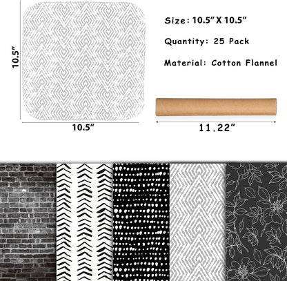 25 Pack Reusable Paper Towels, Paperless Towels Roll Washable Cotton Cloth for Kitchen Towels Zero Waste Products Alternative Paper Towels Alternative (Bohemian)