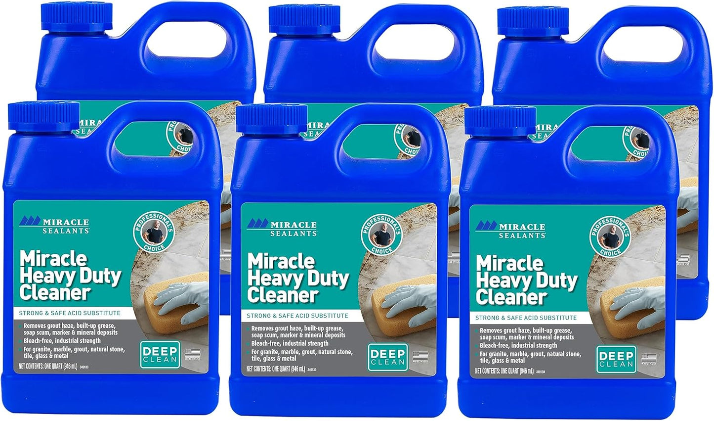 Miracle Sealants Miracle Heavy Duty Non-Acidic Cleaner, Tile & Stone Cleaner & Grout Haze Remover, Quart