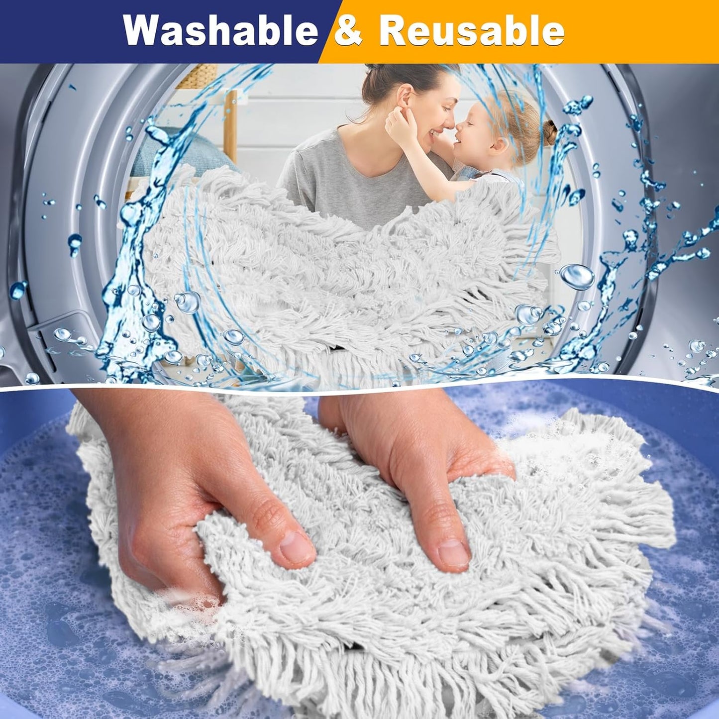 41" Commercial Dust Mop: Large Push Broom Wide Industrial Heavy Duty Hardwood Dry Sweeping Mop with 2 Pads Long Handle for Janitor Indoor Warehouse Gym Cleaning