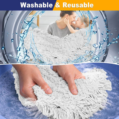 41" Commercial Dust Mop: Large Push Broom Wide Industrial Heavy Duty Hardwood Dry Sweeping Mop with 2 Pads Long Handle for Janitor Indoor Warehouse Gym Cleaning
