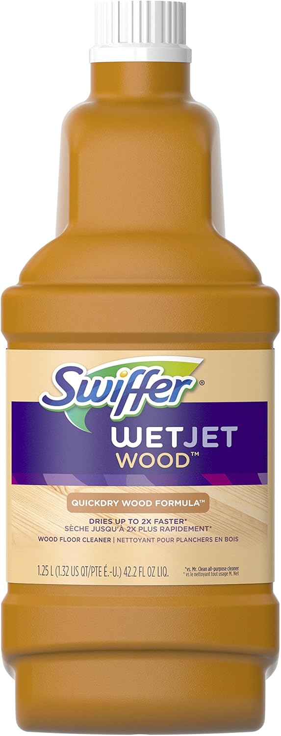 Swiffer Wetjet Wood Floor Cleaner Solution Refill, 42.2 Oz - 2 Pack