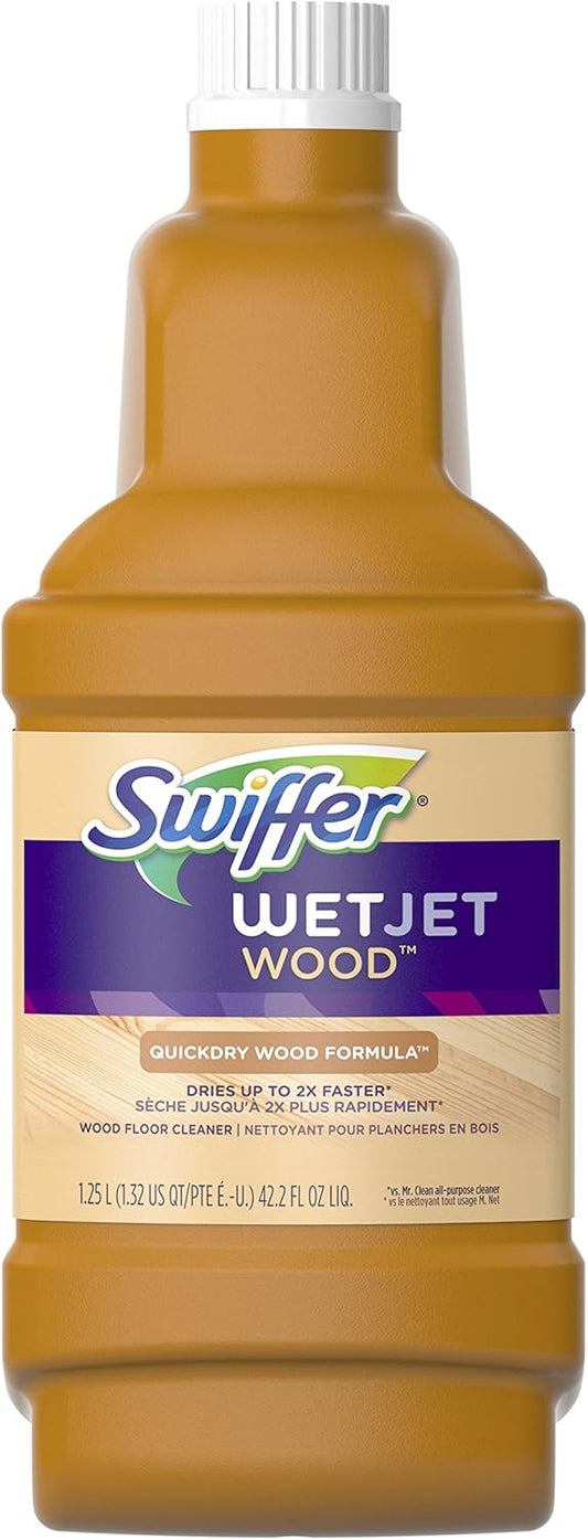Swiffer Wetjet Wood Floor Cleaner Solution Refill, 42.2 Oz - 2 Pack