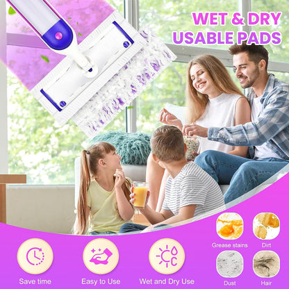 Pure Realm 40 Cout Power Mop Pads Refills for Powermop , Multi-Surface Disposablen swiffer Power Mop Pads，Unscented Spray Cleaning Repalcement Pads Refill