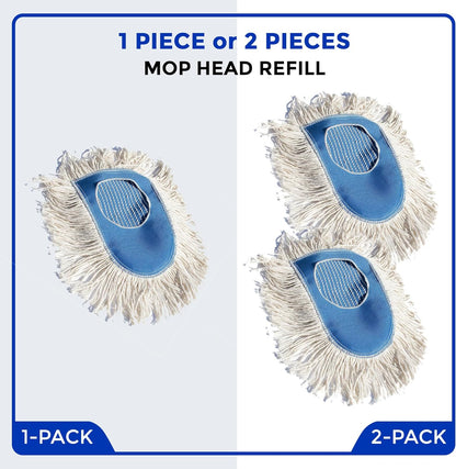 Nine Forty Heavy Duty, Industrial-Strength Cotton Wedge Dust Mop Head - Home & Commercial Hardwood Floor Cleaning - Designed for High-Performance Janitorial & Housekeeping Tasks
