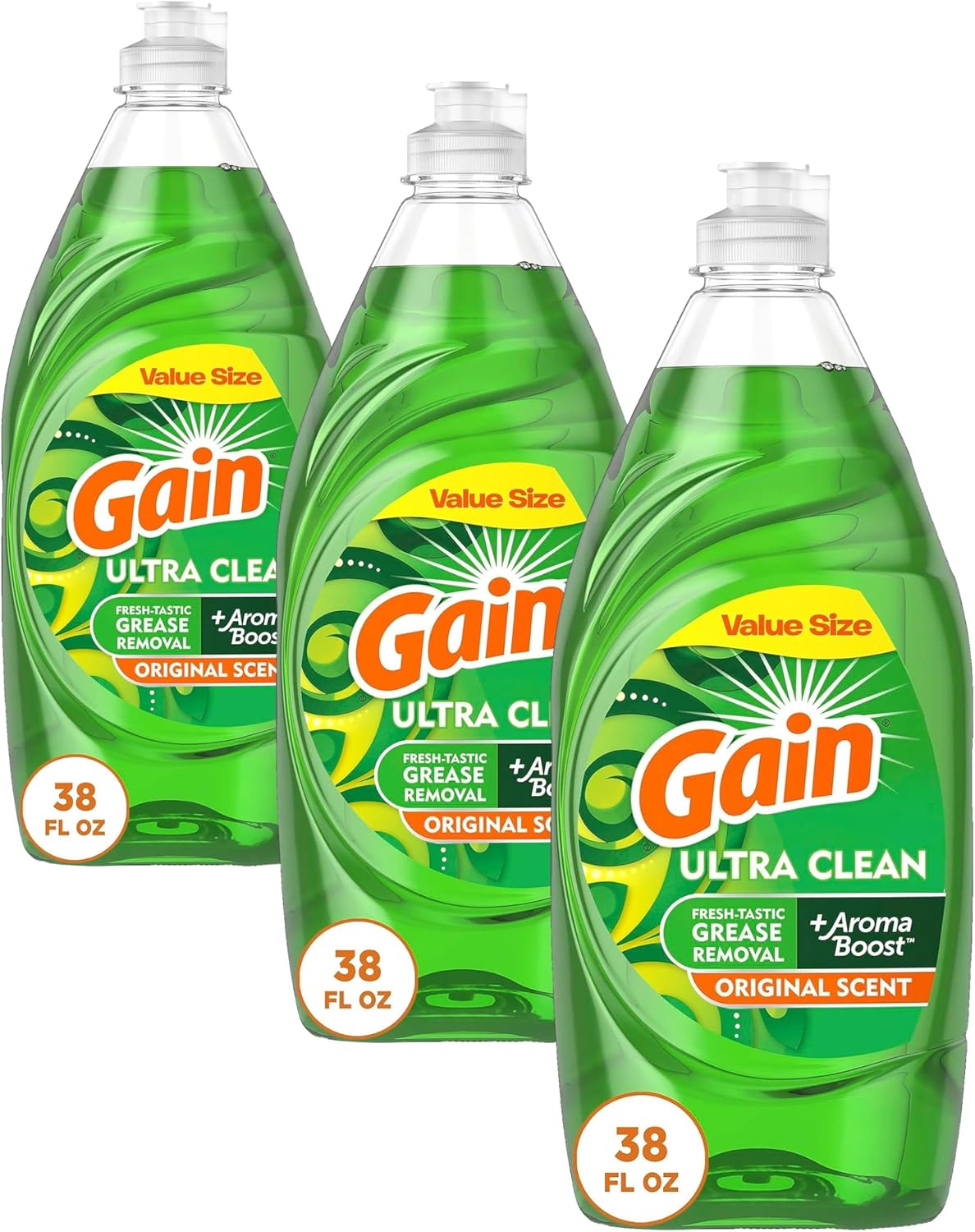 Gain Ultra Liquid Dish Soap, Original Scent, 38 oz. (74346)