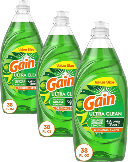Gain Ultra Liquid Dish Soap, Original Scent, 38 oz. (74346)