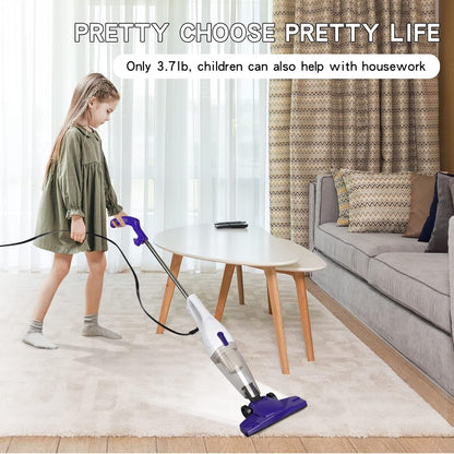 Intercleaner Corded Vacuum Cleaner, 15KPa Powerful Suction with 400W Motor, 12 in 1 Lightweight Bagless Stick Vac with Handheld, Ultra Quiet, for Hardwood Floor Carpet Car Pet Hair