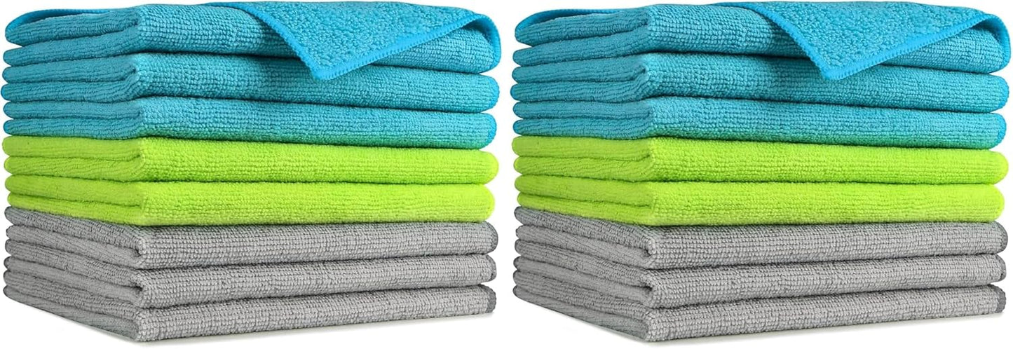 AIDEA Microfiber Cleaning Cloth-50PK, Soft Microfiber Towels for Cars, Absorbent Cleaning Rags, Lint-Free Streak-Free Wash Cloths for House, Kitchen, Window(12in.x12in)