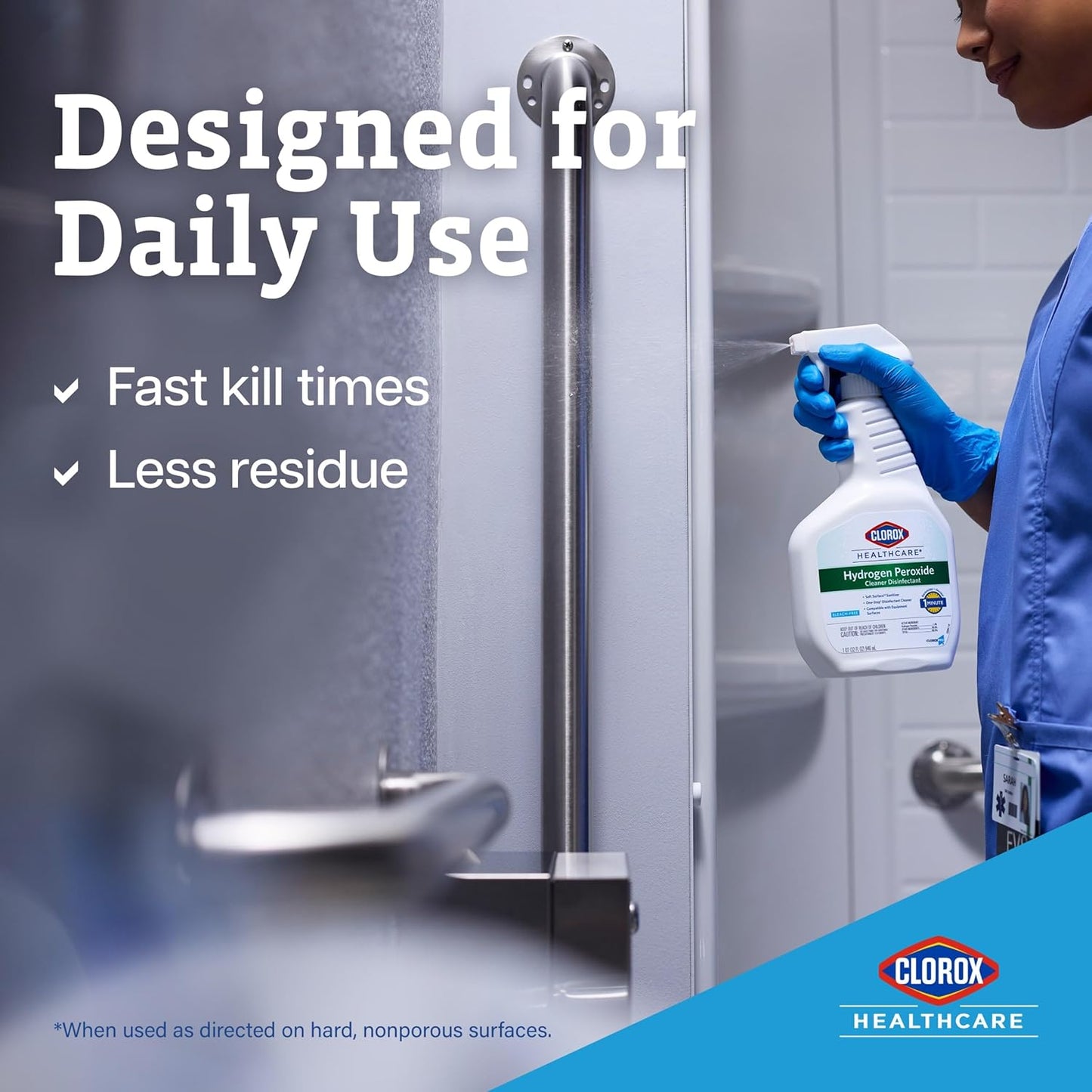 Clorox® Healthcare® Hydrogen-Peroxide Cleaner/Disinfectant, 32 Oz Bottle, Case Of 9