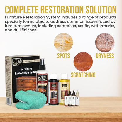 Trade Secret Scratch Concealer for Real Wood Furniture & Floors – Restores Dark Wood Scratch, Covers Nicks, Scuffs & Dogs, Cats Scratches, Marks, Minor Defects