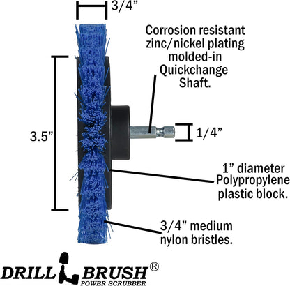 Drillbrush Multi-Surface Drill Brush Attachments Set for Car Interior, Bathroom, Flooring, Counters, Sinks, Siding, Garages, and More - Dishwasher Safe Drill Brush Car Detailing Kit Attachment Set