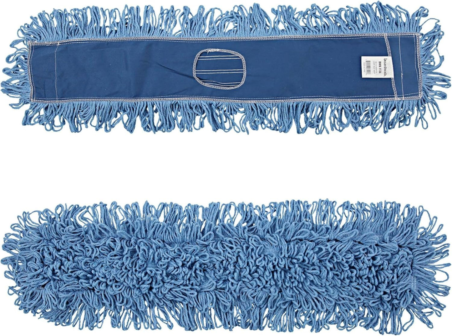 Boardwalk Dry Mopping Kit, 36 x 5 Blue Blended Synthetic Head, 60" Natural Wood/Metal Handle