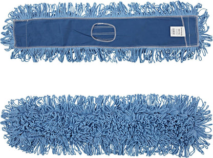 Boardwalk Dry Mopping Kit, 36 x 5 Blue Blended Synthetic Head, 60" Natural Wood/Metal Handle