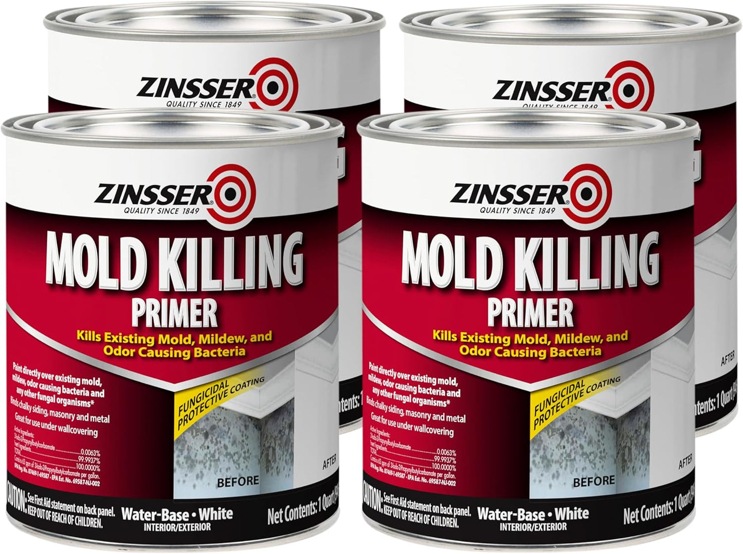 qt Zinsser 276087 White Zinsser, Mold Killing Primer Water-Based Mold Killing Primer
