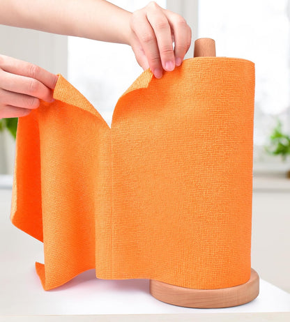KitchLife Microfiber Cleaning Cloth Roll - Tear-Away Reusable Microfiber Paper Towels, Lint-Free, Washable, 20 Sheets for Kitchen, Car, Dishes, and Sensitive Surfaces (Pink)