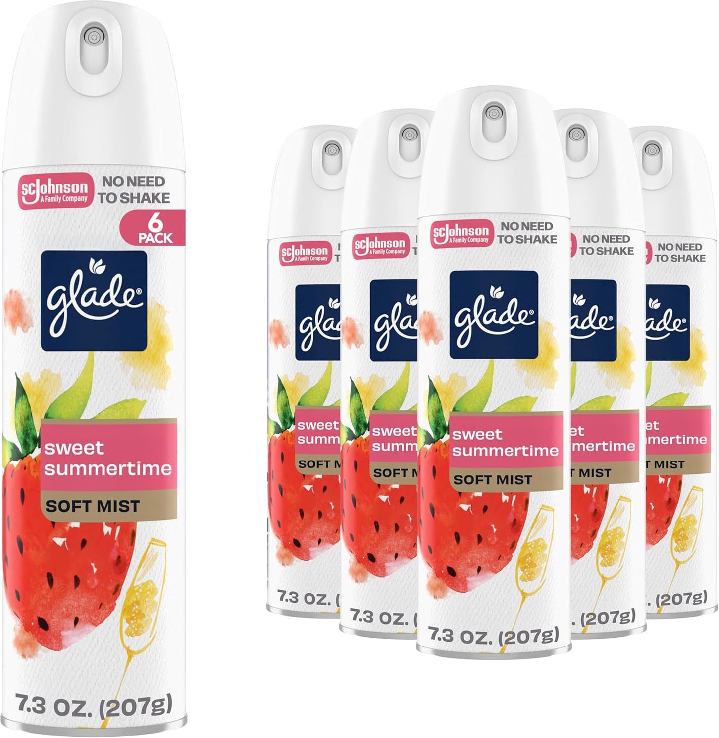 Glade Air Freshener Room Spray, Clean Linen Scent, Odor Fighting to Deliver Long Lasting Freshness, 7.3 Oz, 6 Count