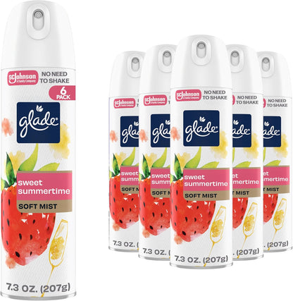 Glade Air Freshener Room Spray, Clean Linen Scent, Odor Fighting to Deliver Long Lasting Freshness, 7.3 Oz, 6 Count