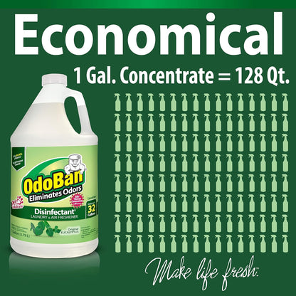OdoBan Disinfectant Concentrate and Odor Eliminator, Made in the USA, Original Eucalyptus Scent, 2 Gallons
