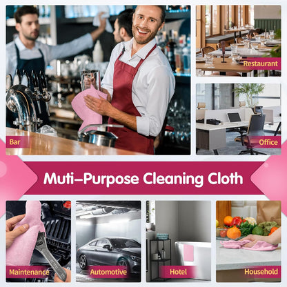 FIXSMITH Microfiber Cleaning Cloth - Pack of 8, Size: 12 x 16 in, Multi-Functional Cleaning Towels, Highly Absorbent Cleaning Rags, Lint-Free, Streak-Free Cleaning Cloths for Car Kitchen Home