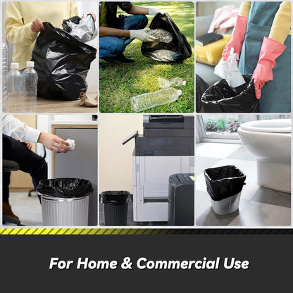 100 Count 55-60 Gallon Trash Bags, Sturdy & Tear-Resistant Commercial Can Liners 55 Gallon, Large Garbage Bags, Large Black Trash Bags for Commercial, Lawn and Leaf Bags
