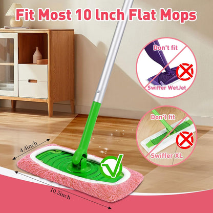 12Pcs Reusable Microfiber Mop Pads Compatible with Sweeper Mops,Dry Sweeping Cloths & Wet Mopping Pads Refills,Washable Mop Pads for Floor Cleaning