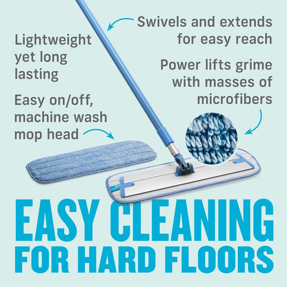E-Cloth Deep Clean Mop, Microfiber Mop, Perfect Floor Cleaner for Hardwood, Laminate, Tile and Stone Flooring, Washable and Reusable, 100 Wash Promise